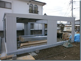ガレージ組み立て　施工現場レポート 001