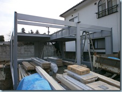 ガレージ組み立て　施工現場レポート 002