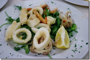 イカと手長海老のフリット