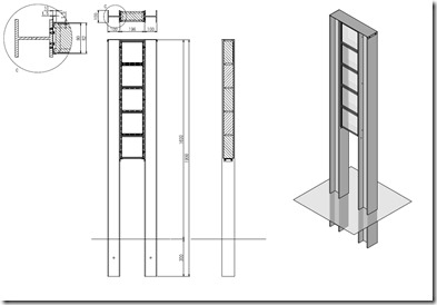 H鋼ガラスブロックスタンド