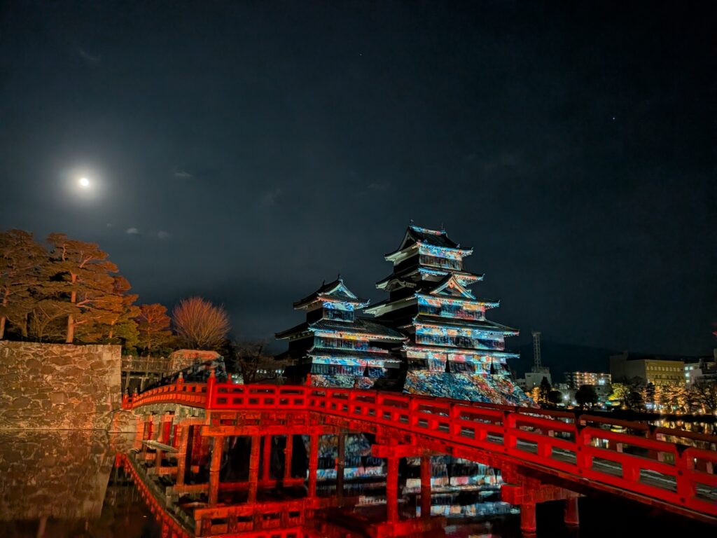 松本城 プロジェクションマッピング