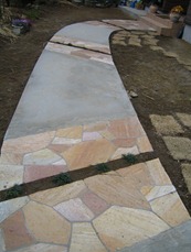 石貼りとコンクリートの床